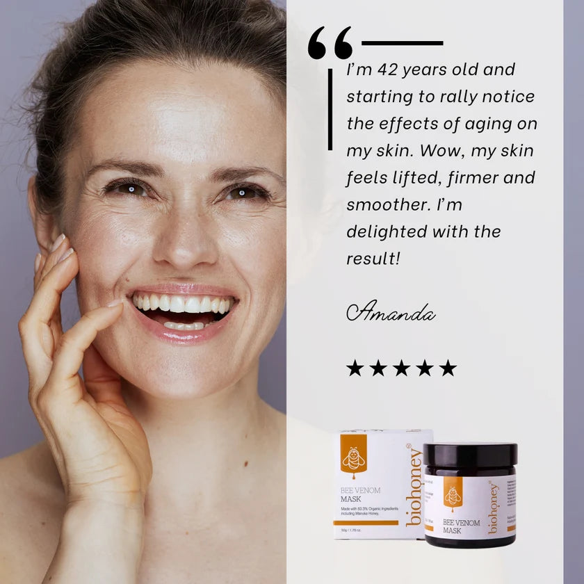 WellNest Bee Venom Mask 50g skincare product in a jar, showcasing the natural bee venom ingredient for facial skincare.