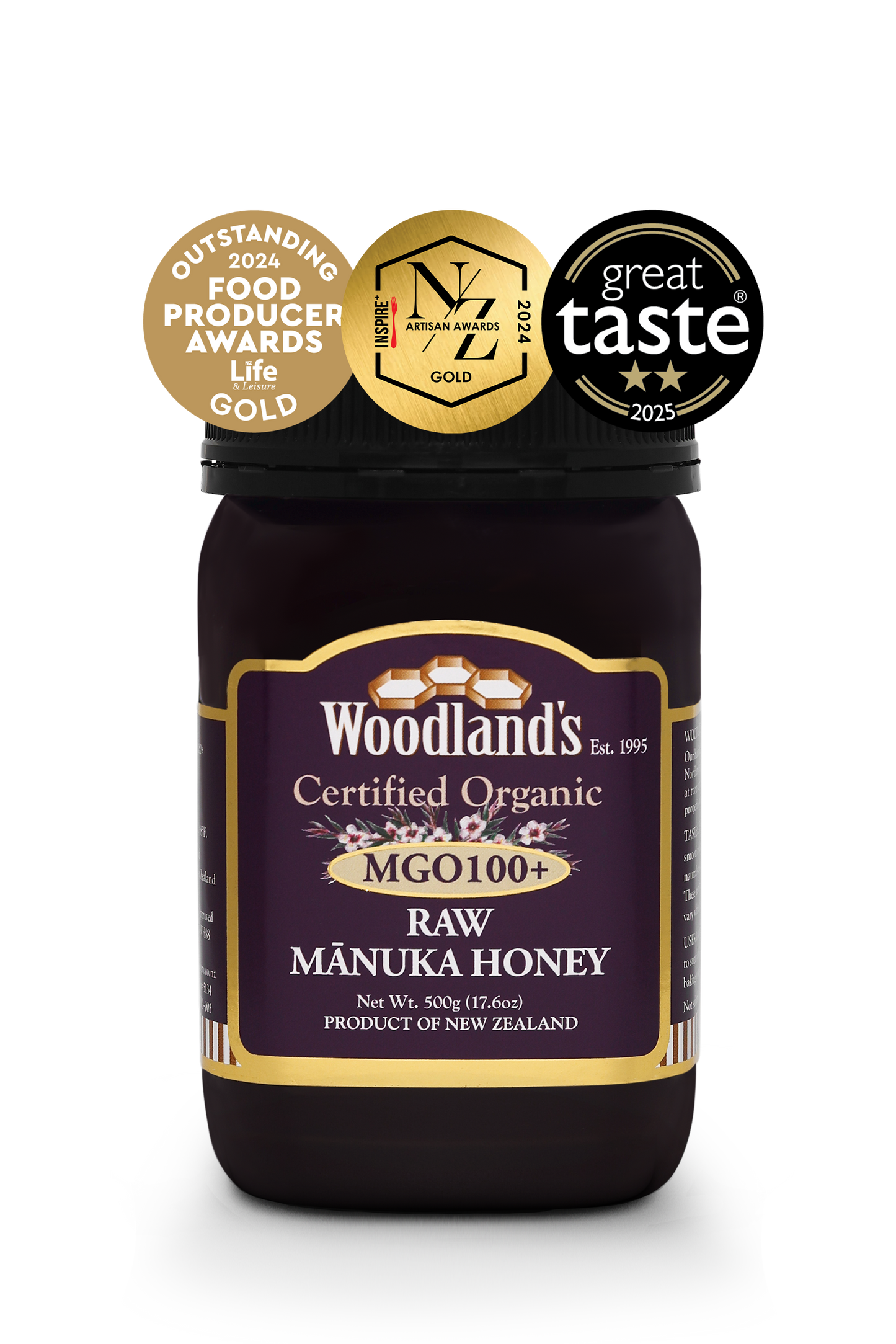 MGO100+ Organic Raw Mānuka Honey