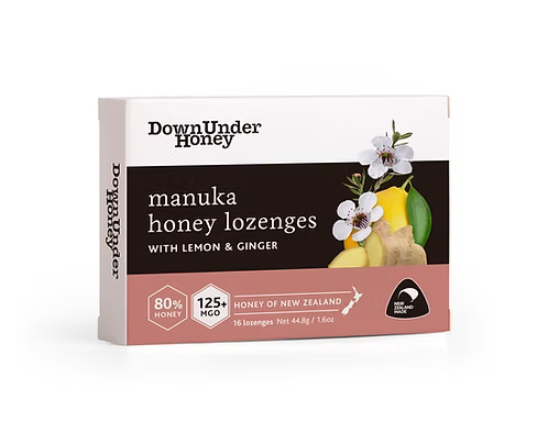 Manuka Honey Lozenges MGO 125+ with Lemon & Ginger - Box of 16