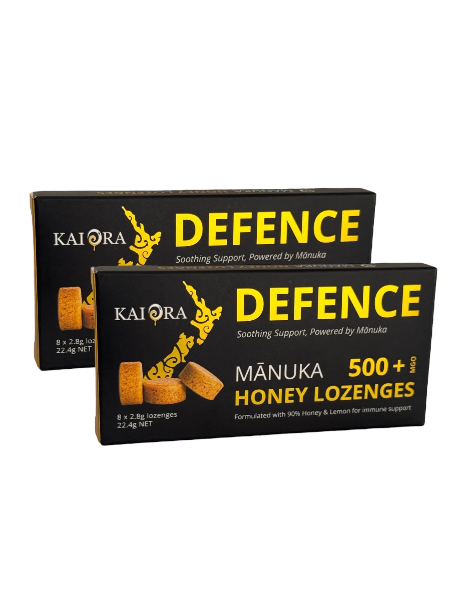 WellNest Manuka and Lemon Lozenges pots, natural honey and lemon-flavored lozenges in small transparent jars.