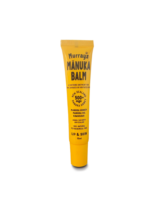 WellNest Mānuka Balm lip applicator 15ml tube, skincare product with natural Mānuka honey for soothing and moisturizing lips.